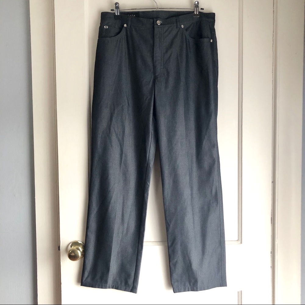 Escada Grey Straight Leg High Rise Trousers